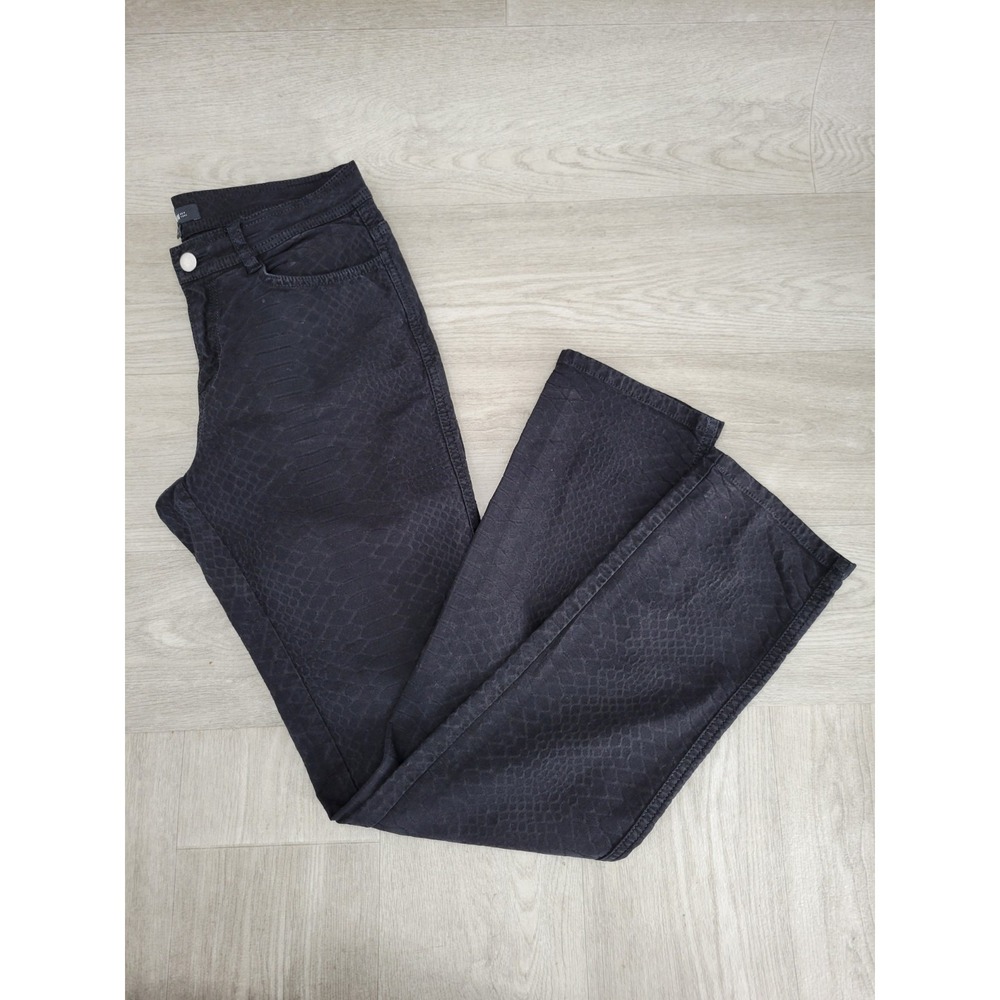 Lafayette 148 New York Jeans Women's 6 Black Snake Print Straight Leg Pants